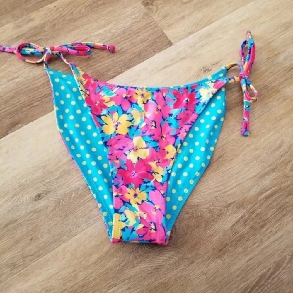 Floral and Polka Dot Bikini Bottom